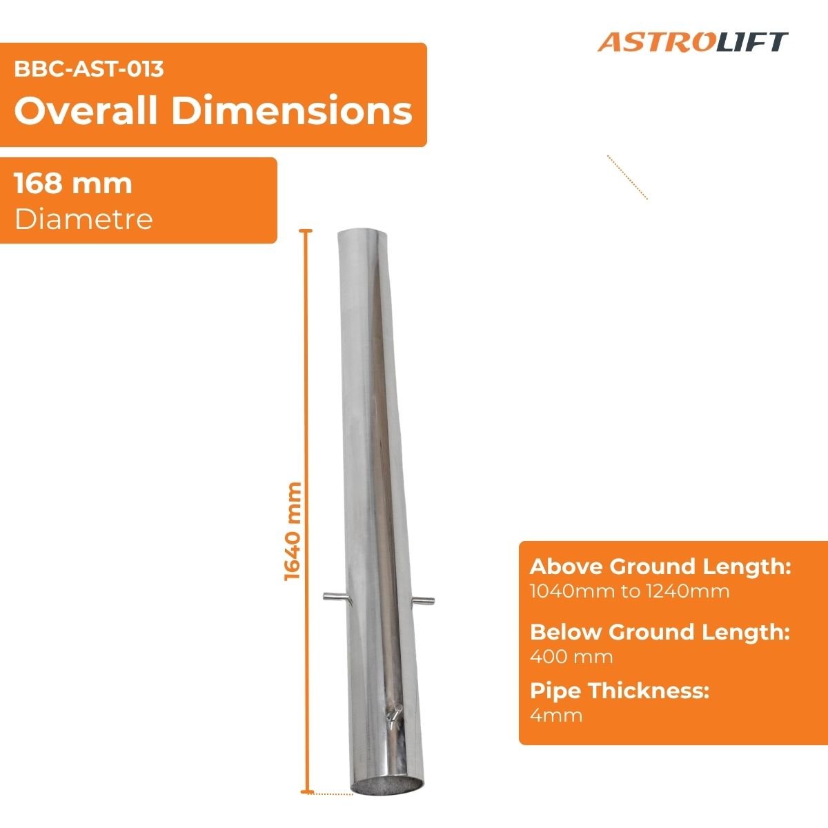 Buy Stainless Cast-In Bollard 45° in Cast-in Bollards available at Astrolift NZ